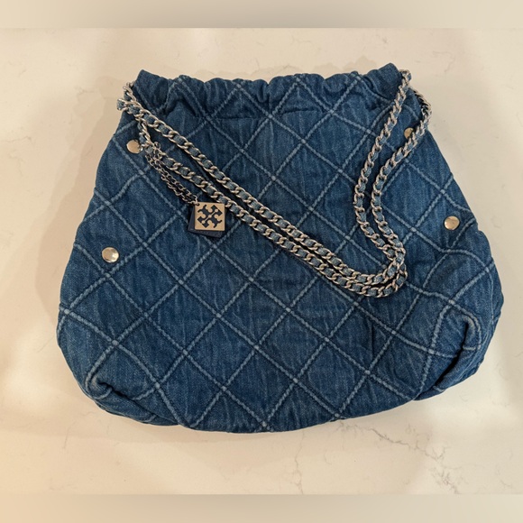 Tory Burch Denim Quilted Shoulder Bag - Picture 2 of 11